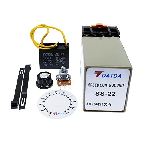 SS-22 ac Motor Speed Controller 220V 50HZ Speed Regulator with 20K Ohm Potentiometer+Capacitor+Dial