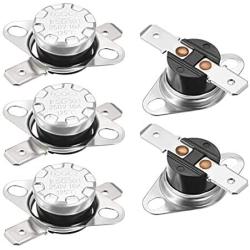 uxcell KSD301 Thermostat 125°C/257°F 10A Normally Closed N.C Adjust Snap Disc Temperature Switch for Microwave,Oven,Coffee Maker 5pcs
