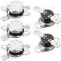 uxcell KSD301 Thermostat 125°C/257°F 10A Normally Closed N.C Adjust Snap Disc Temperature Switch for Microwave,Oven,Coffee Maker 5pcs