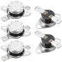 uxcell KSD301 Thermostat 125°C/257°F 10A Normally Closed N.C Adjust Snap Disc Temperature Switch for Microwave,Oven,Coffee Maker 5pcs