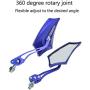 ESUPPORT Blue Universal Motorcycle Motorbike Bike 8mm 10mm Rear View Side Mirror Scooter ATV