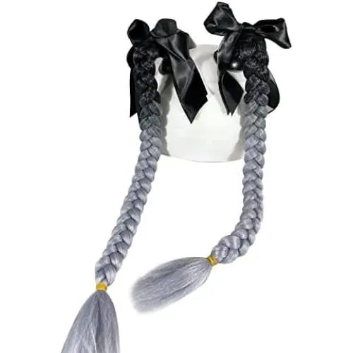 HHongJM 2PCS Helmet Pigtail Motorcycle Helmet Ponytail Bicycle Helmet Braids Hair Tails Used for Any Helmets/Suction Cup Reusable Design 2PCS(Helmet Not Included)