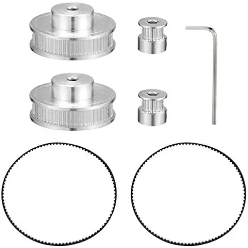 ULTECHNOVO Synchronous Wheel, 3D Printer Timing Belt Pulley Synchronous Wheel Set Stepper Motor Pulley Reduction Gear Printer Supplies Timing Wheel Screw Hexagon Wrench