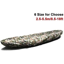 Dulcii Universal Camouflage Kayak Canoe Boat Waterproof UV Resistant Dust Storage Cover Shield, 6 Size to Choose (4.5-5.0m/14.7-16.4ft)