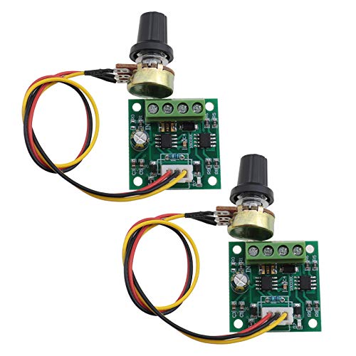 Module de Contrôle de Vitesse Moteur PWM 2A DC 1.8-15V Réglable avec Molette de Contrôle Rotative - 2 Pièces Module de Contrôle de Vitesse Moteur PWM 2A DC 1.8-15V Réglable avec Molette de Contrôle Rotative - 2 Pièces