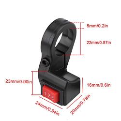 Suuonee Handlebar Switch, 22mm 7/8in Electric 3 Speed Module Handlebar Switch Shift Black for Motorcycle Electronic Bike Scooter