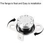 uxcell KSD301 Thermostat 65°C/149°F 10A Normally Open N.O Adjust Snap Disc Temperature Switch for Microwave Oven Coffee Maker 5pcs