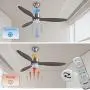 Ventilateur de plafond 52 pouces Moteur DC Gris Foncé Bois Massif avec Lumière et Télécommande, Éclairage Dimmable & 3 Pales pour Salon, Salle à Manger, Chambre – Moderne Ventilateur de plafond 52 pouces Moteur DC Gris Foncé Bois Massif avec Lumière et Télécommande, Éclairage Dimmable & 3 Pales pour Salon, Salle à Manger, Chambre – Moderne