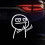 ESH7 Cartoon Funny Middle Finger Vinyl Car Sticker Motorcycle Luggage Decal Windows Sticker Skateboard Stickers for Laptop Stickers for Women Men Kid Boys Girls Single Hand refers to White car use