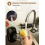 Wamife Slow Masticating Juicer Machine, Cold Press Juicer Extractor, 2 Modes & Reverse Function for High Nutrient Fruit & Vegetable Juice, Quiet Motor, with Cup & Brush(Black)