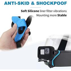 YALLSAME Helmet Mount with Windshield for GoPro Hero 10 9 Go Pro Motorcycle Strap Chin Rhino Attachment Full Face Helmet Mount Accessories for GoPro 9 10 Black Ideal for Racing Skiing High-Speed Sport