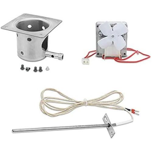 QuliMetal RTD Temperature Probe Sensor, Fire Burn Pot and Auger Motor Grill Replacement Parts for Traeger Wood Pellet Grills