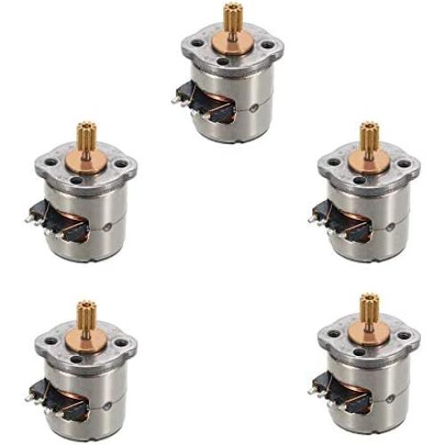 WSDMAVIS 5 Pcs Mini Stepper Motor Dia 8mm 2 Phase 4 Wire DC Stepper Motor Micro Stepping Motor with Copper Gear for Digital Products Camera DIY