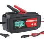 12V Automatic Fast Battery Charger and Maintainer, Switchable 2A 4A and 8A, 7-Stage Trickle Charger and Battery Desulfator for Deep Cycle Battery Car Motorcycle Truck RV Lawn Mower