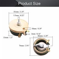 Fielect 100W 20R Ohm Ceramic Wire Wound Potentiometer Linear Rotary Resistor Rheostat with Knob for Industiral Machinery RPM Adjustment