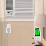 Wireless Temperature Controlled Outlet, Digital Plug in Thermostat Outlet with Remote Control Built in Temp Sensor Heating & Cooling for A/C, Fans, Heaters (Remote Control Detect Temperature)