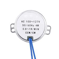 Synchronous Motor, 1Pc AC 100-127V 4W Electric Motor 50Hz 60Hz CCW CW Geared Motor for Electric Fan Ventilation Mechanism, Heater(0.8-1RPM)