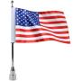 MASION Vivid Color Fade Resistant Motorcycle 6 x 9 American Flag with Flag Pole Mount for Honda Goldwing CB VTX CBR Yamaha Harley(2 USA Flag+1 Flag Pole Mount)