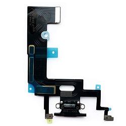 Johncase OEM Charging Port Dock Connector Flex Cable + Microphone + Vibrating Motor Buckle Replacement Part Compatible for iPhone XR All Carriers (Black)