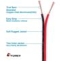 TYUMEN 40FT 18 Gauge 2pin 2 Color Red Black Cable Hookup Electrical Wire LED Strips Extension Wire 12V/24V DC Cable, 18AWG Flexible Wire Extension Cord for LED Ribbon Lamp Tape Lighting