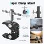 CAMOLO Magic Arm Clamp, Clamp Camera Mount Magnetic 5 Inch Adjustable Articulated Magic Arm + Super Clamp Large Crab Pliers Clip kit, Camera Mount for iPhone DSLR Rig Gopro Smartphone Monitor