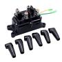 GSKMOTOR Winch Solenoid Relay 12V 250A for ATV UTV SUV Jeep Trailer Hydraulic Pump Lift Jack, Replace OEM Part # 63070 62135 74900 2875714 70715 with Waterproof Protecting Caps
