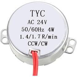 uxcell Synchronous Motor AC 24V 1.4-1.7RPM 50-60Hz CCW/CW 4W Turntable Gear Box for Microwave Oven