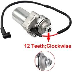 3 Bolt 12 Teeth Starter Motor with Solenoid Relay, for 125cc 110cc 100cc 90cc 70cc 50cc ATV Dirt Bike Pit Bike Dune Buggy Sandrail Quad 4 Wheelers SSR Roketa Taotao Coolster Jonway SunL Go Karts