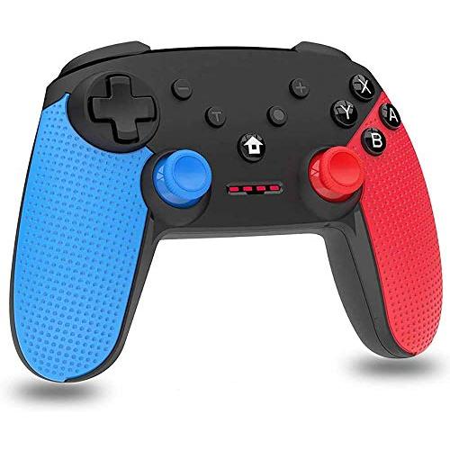 DigitCont Switch Pro Controller compatible with Nintendo Switch Wireless Pro Switch Controller 6-axis Turbo Function Adjustable Dual Vibration motor Multi-function Joystick for Switch Black Red Blue