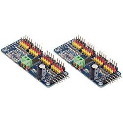 DEVMO 2PCS PCA9685 PWM Servo Motor Driver I2C IIC Module 12-bit 16 Channel Compatible with Servo Ar-duino