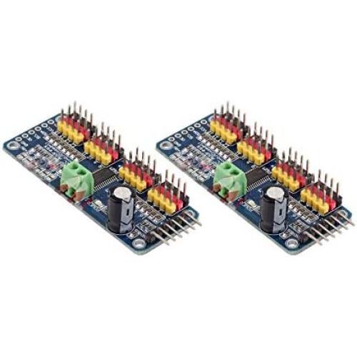 DEVMO 2PCS PCA9685 PWM Servo Motor Driver I2C IIC Module 12-bit 16 Channel Compatible with Servo Ar-duino