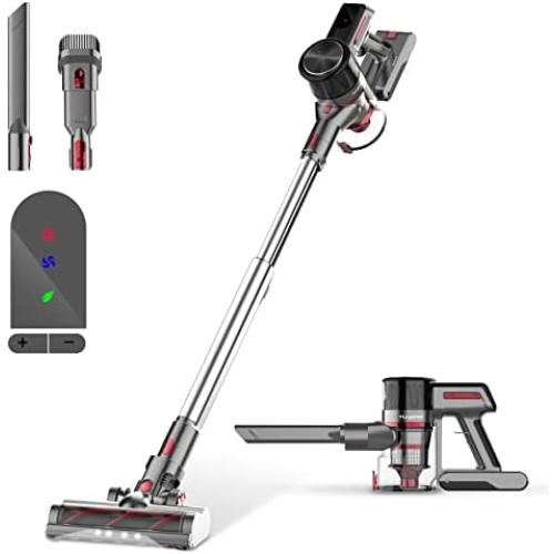 Cordless Vacuum Cleaner, 300W Brushless Motor with 26Kpa Powerful Suction Stick Vacuum, Up to 45Mins Max Runtime Detachable Battery