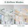 48-in Ceiling Fan with Lights and Remote, Newday White Ceiling Fan with 4 Reversible Blades, Quit Motor, 3 Speed, Modern Ceiling Fan Adjustable Color Temperature, for Indoor/Outdoor