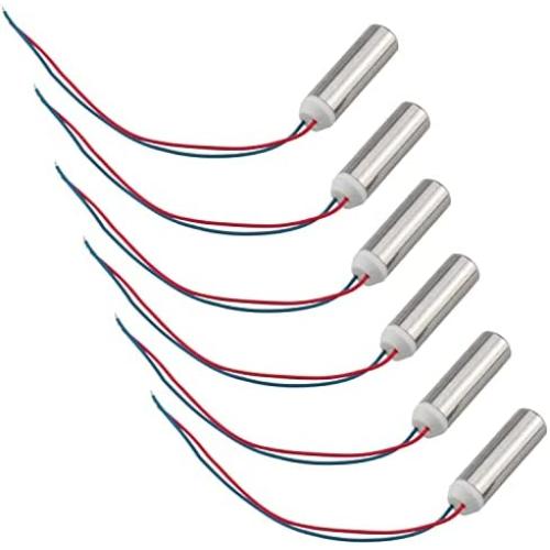 DGHAOP 6Pcs DC Coreless Motor 1.5v-3v Waterproof Micro Vibration Mini Vibrating Motor for Electric Toothbrush Toys Dental Equipments, 7mmx25mm 5000-24000rpm