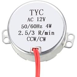 uxcell Synchronous Gear Motor AC 12V 2.5-3RPM 50-60Hz Electric Motor CCW/CW 4W for Electric Fan