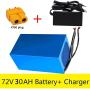 Wnicek 72V 20Ah 30Ah 40Ah E-Bike Battery Pack Rechargeable Lithium Battery with Charger Fit for 2300W/ 2000W/ 1800W/ 1500W/ 1200W/ 1000W Electric Motorcycle Mopeds Electric Scooter