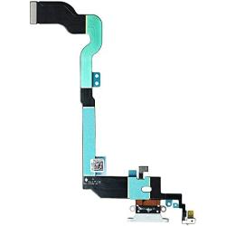 Johncase OEM Charging Port Dock Connector Flex Cable + Microphone + Vibrating Motor Buckle Replacement Part Compatible for iPhone X All Carriers (Gray)