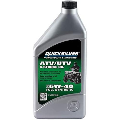 Quicksilver 8M0058914 5W-40 Full Synthetic 4-Stroke ATV Engine Oil – 1 Quart