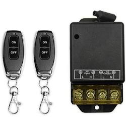 RODOT 433MHz 30A Relay Wireless Remote Control Switch, AC 110V 120V 240V Relay RF Remote Control Light Switches for Pump Security Systems etc with 328ft Long Range(Black)