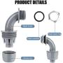 IYSHOUGONG 20PCS Liquid Tight Connector 1/2 Inch 90 Degree Flexible Conduit Liquid Tight Connector Non Metallic Electrical Conduit Connector Fitting Electrical PVC Conduit Fittings UL Listed