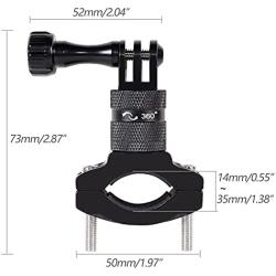 Bike Handlebar Mount for Gopro Hero 9/8/7/6/5/4/3 Session Sj4000 Yi 4K AKASO Campark,Aluminium 360 Degree Rotation Mountain Bicycle Motorcycle Camera Clamp Clip, for Biking, Motorcycling