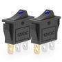 QCQIANG 2PCS AC 16A 250V 20A 125V Rocker Switch with Blue LED Light, Rocker Button Switch for Cars, Motorcycles, Vacuum Cleaners