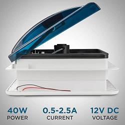 Hike Crew 14” RV Roof Vent Fan – 12V Motorhome Fan w/ 3 Speed Intake & Exhaust – Manual Crank Lift & Smoke Lid – Includes Screws & Garnish