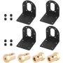 Rustark 4 Pcs 37mm Diameter DC Gear Motors Mounting Bracket Black Rust Resistance Gearbox Fixed Seat Gear Reduction Motor Holder with 4 Pcs 6mm Hex Coupling for Small Stepper Motors