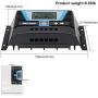 Solar Controller 80A, 12V 24V 36V 48V Auto Dual USB Output Charge Controller Fit for Lithium/Lead-Acid Battery Regulator