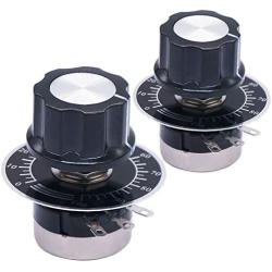 TWTADE / 2pcs rv24yn20s b103 10k ohm Single Turn Rotary Carbon Linear Variable Potentiometer,Used for Inverter Speed Regulation. Motor Speed Control + 2pcs A03 knob + 2pcs dials