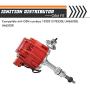 Complete Ignition Distributor For SBF Small Block Ford 260 289 302 5.0 Ignition HEI Distributor with 65K Volt Coil 1030213 PE330U Red Cap