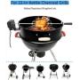 BBQSTAR Premium Black Powder Coated 22.5-in Kettle Grill Rotisserie Kit-Rotisserie Ring/Spit Motor Driver/4-Prong Meat Forks/Wooden Handle-for 22-Inch Weber/Napoleon/Kingsford Kettle Charcoal Grills