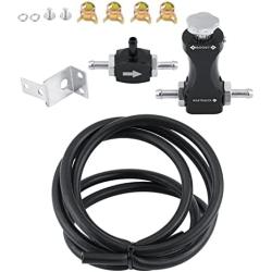 Qiilu Universal Tee Bleed Valve Manual Boost Controller Kit for Car Bilateral Turbo Adjustable