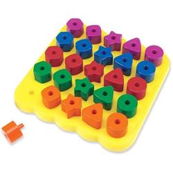 Learning Resources Stacking Shapes Pegboard, Toddler Pegboard, Stacking Pegboard Set, Fine Motor Toy, 27 Piece Set, Ages 2+